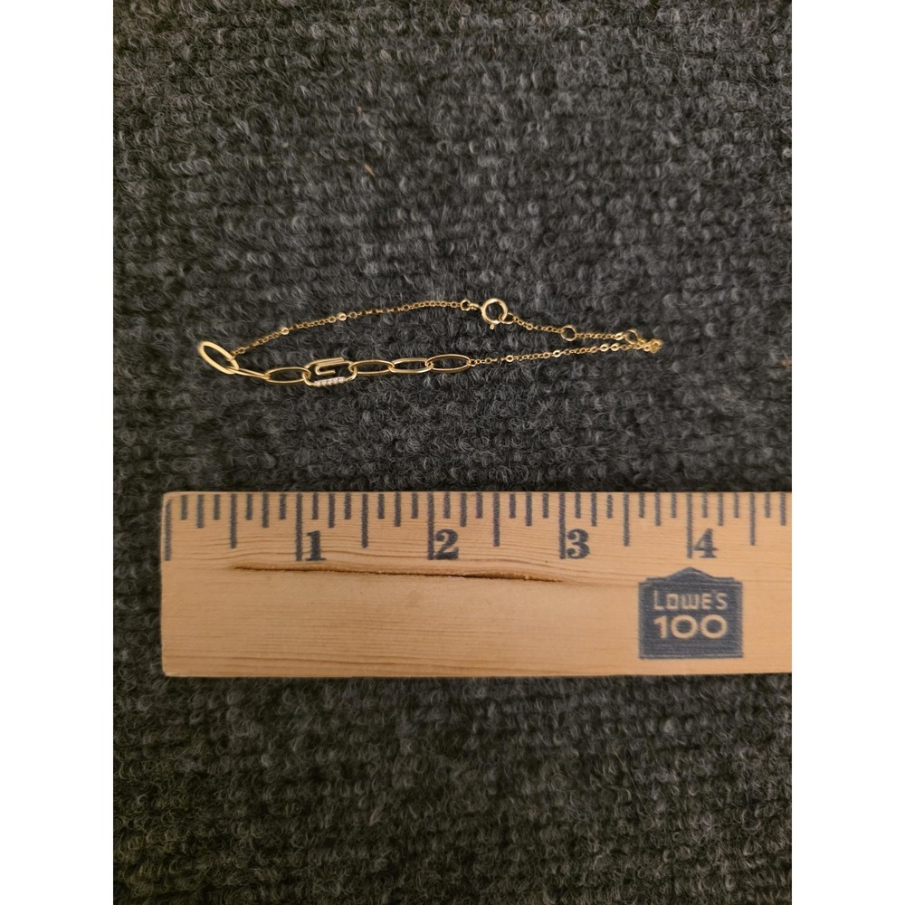 Adina Eden Pave Safety Pin Paper Clip Bracelet Gold Tone Jewelry Womens - Picture 5 of 8